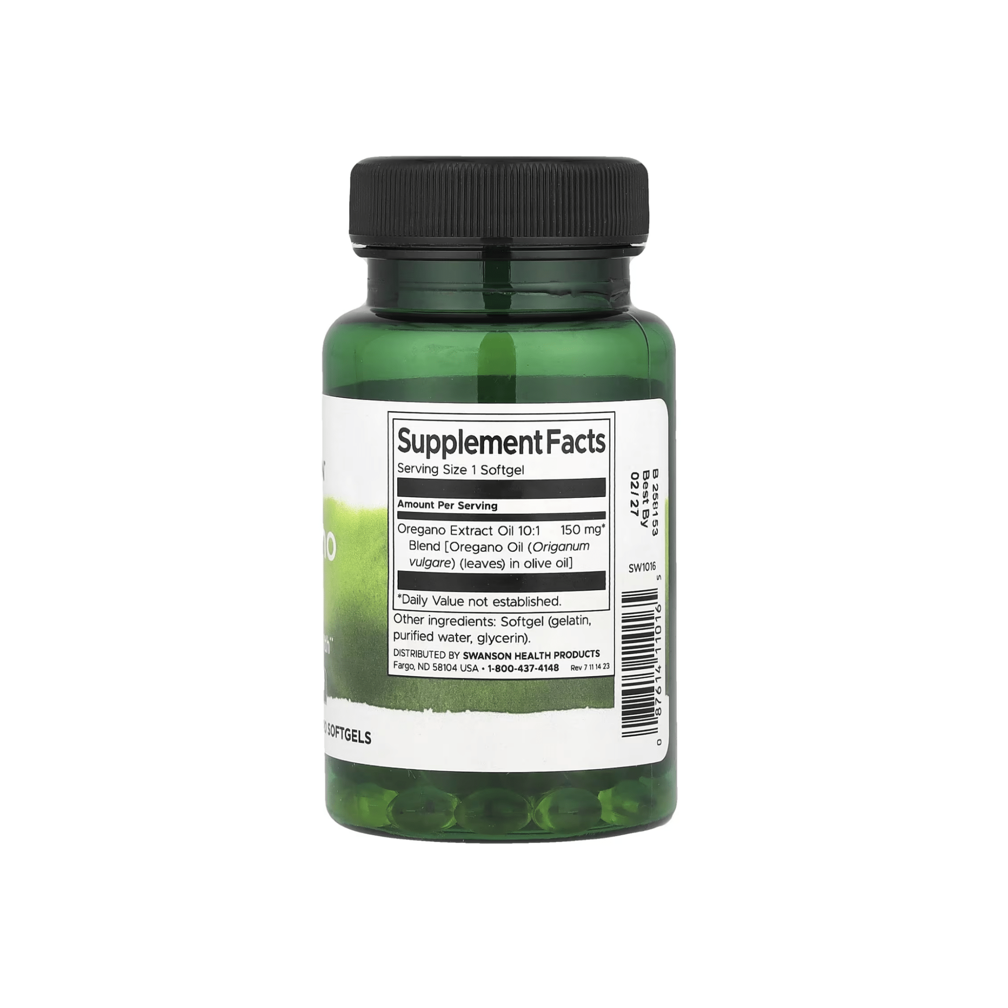 Aceite de Orégano 120 cápsulas blandas (150 mg por cápsula) Swanson - Süpp